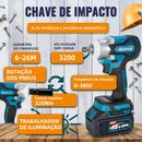 [MÊS DOS PAIS] Kit de ferramentas 4 em 1 Furadeira, Chave de fenda/Chave de impacto/Amolador/Martelo 2 baterias de 21 V Caixa